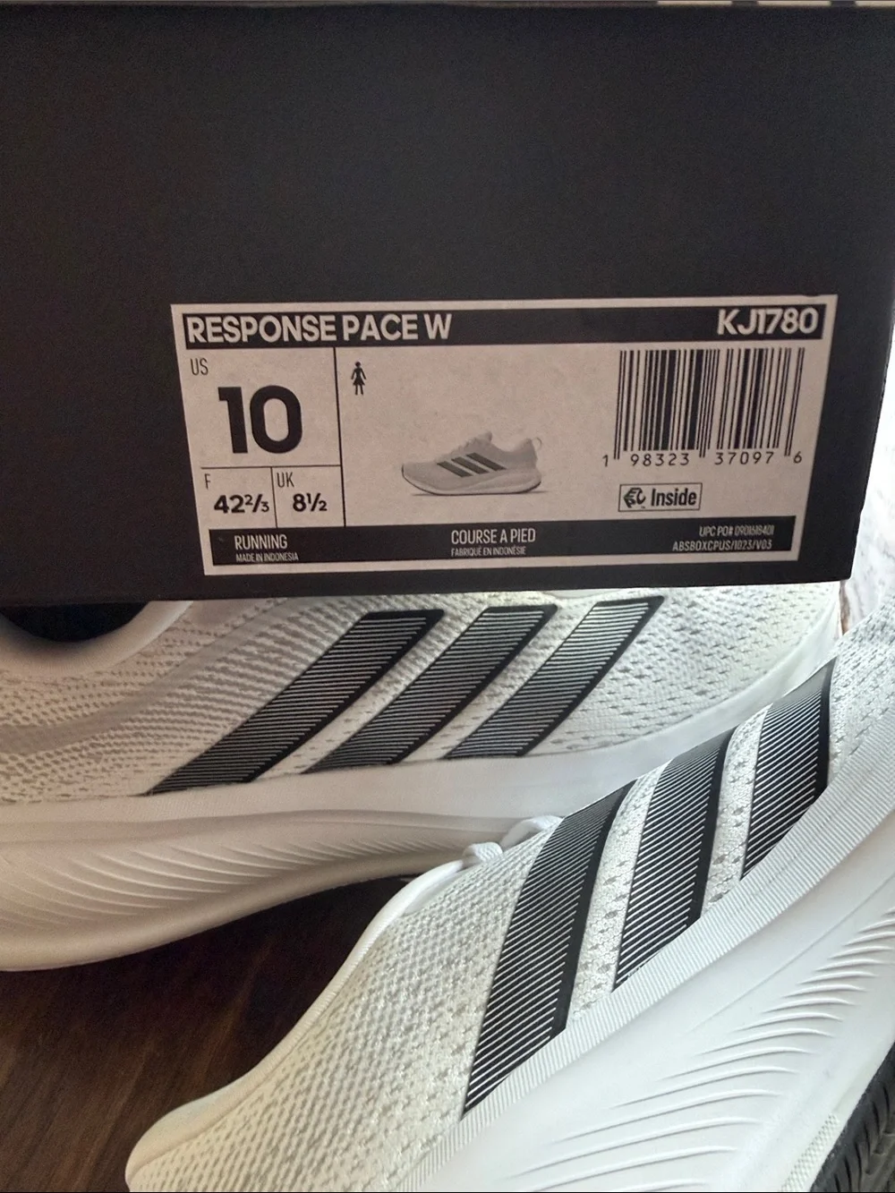 adidas White Sneakers with Black Stripes